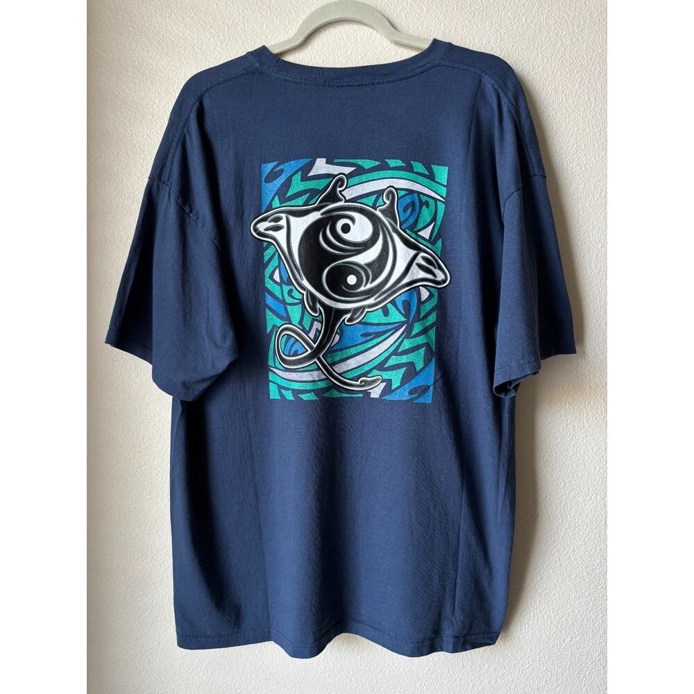 Vintage Y2K Puerto Vallarta Mexico Sting Ray T Shirt 2XL Cotton Cruise Vacation